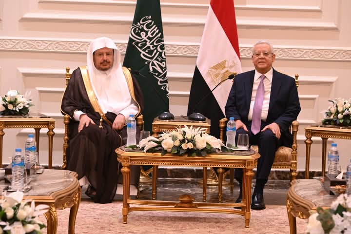 رئيس مجلس النواب يستقبل رئيس مجلس الشورى السعودي بالقاهرة 