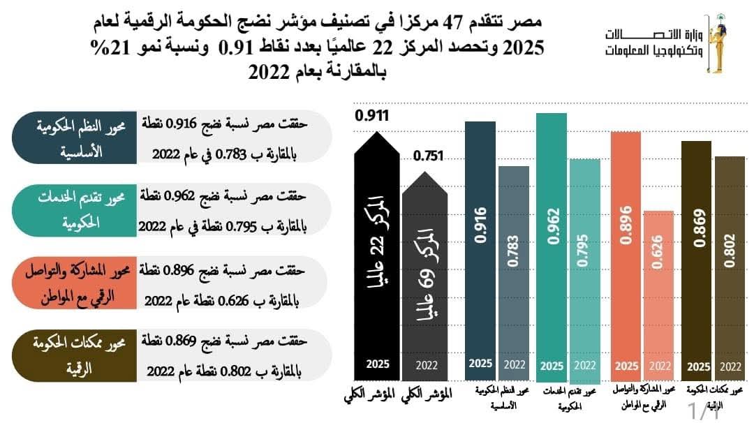 مصر فى المركز 22 عالميًا بعد قفزة رقمية تاريخية