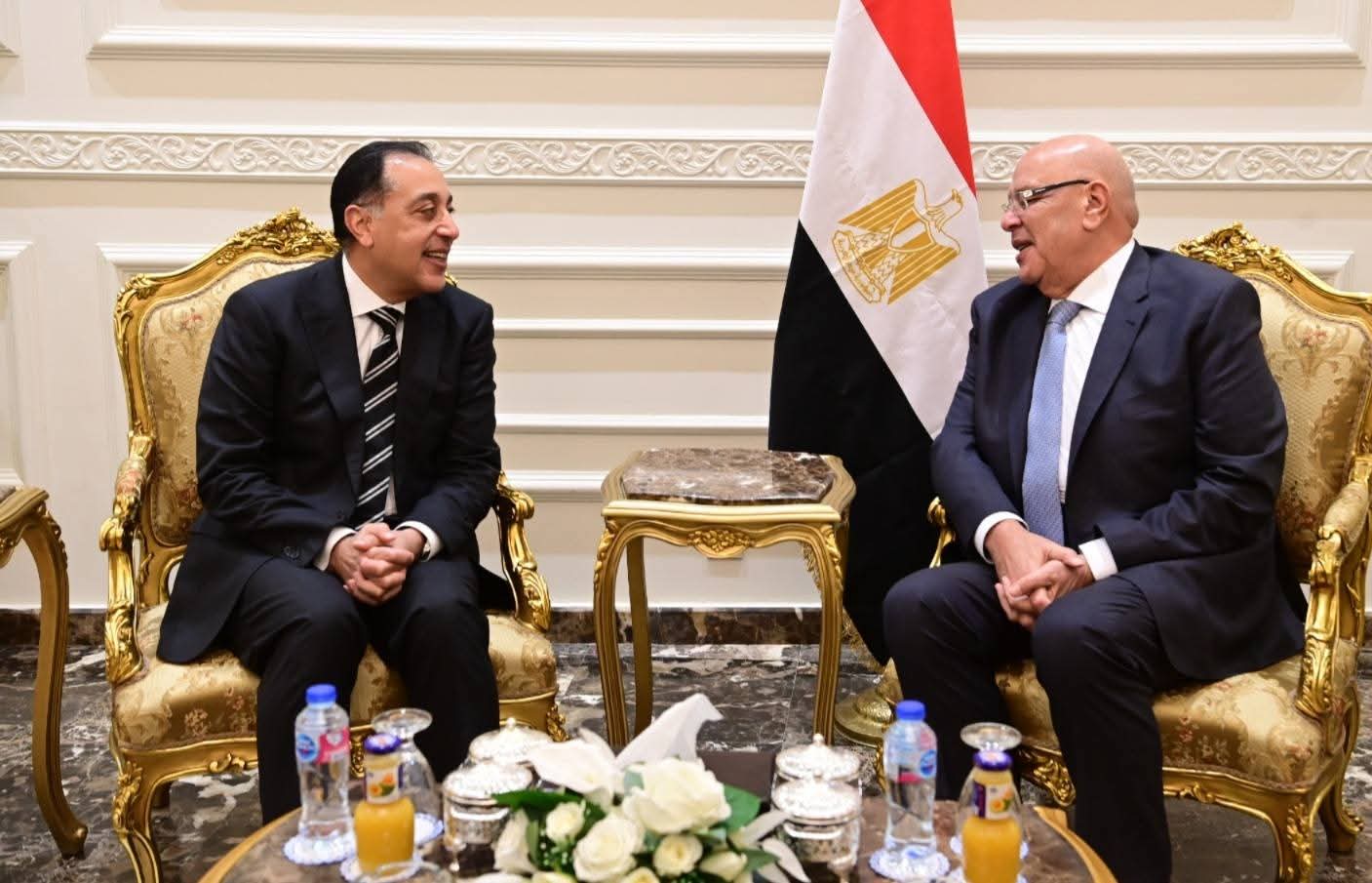 رئيس النواب يستقبل رئيس الوزراء للتهنئة وبحث التعاون مع الحكومة