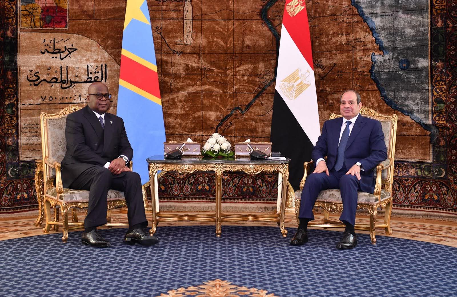 الرئيس السيسي وتشيسيكيدي يؤكدان تعزيز الشراكة ودعم استقرار القارة الإفريقية