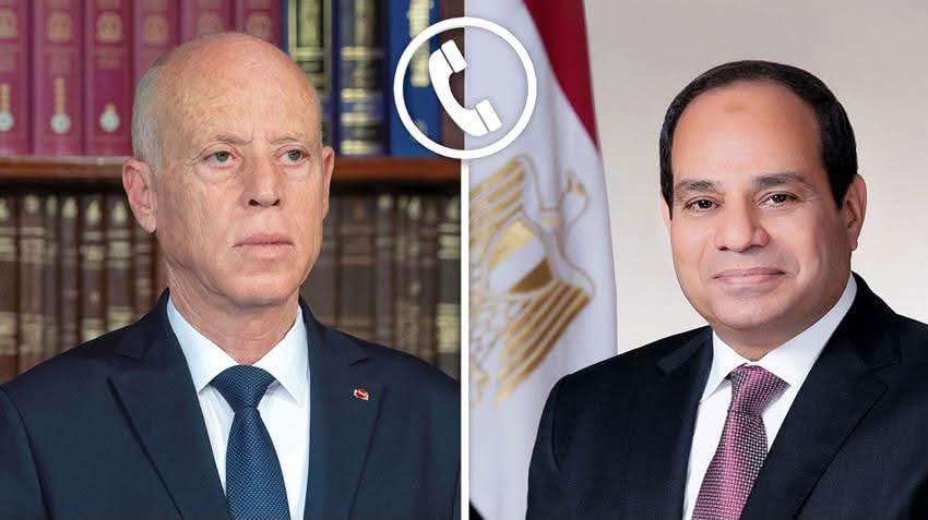 الرئيسان السيسي وقيس سعيد يبحثان تعزيز العلاقات وخفض التصعيد الإقليمي
