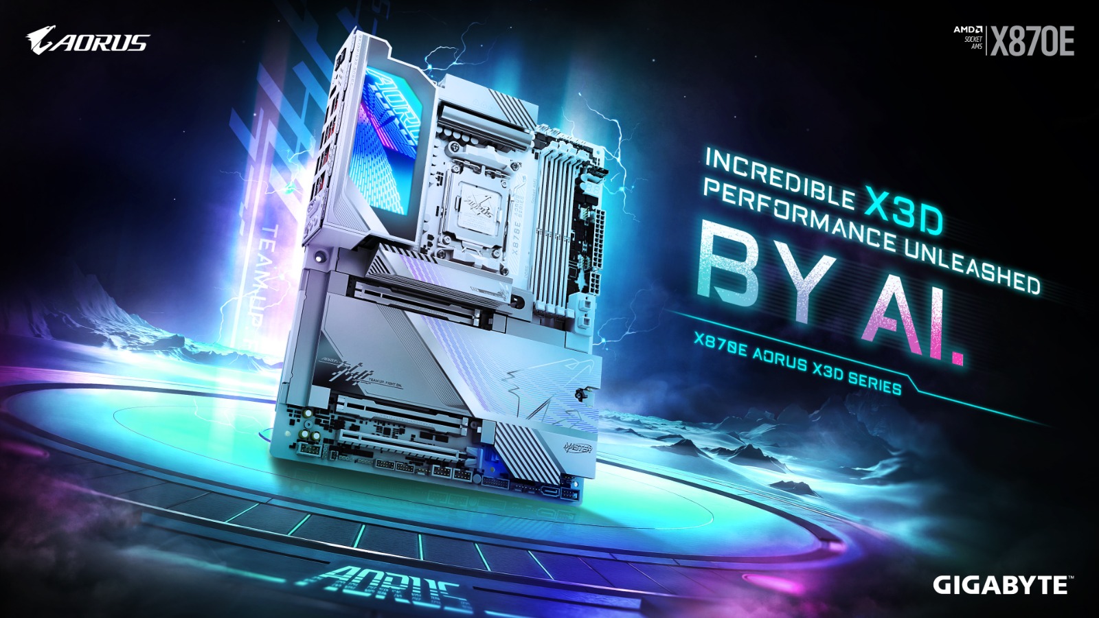 GIGABYTE تطلق لوحات X870E AORUS X3D الذكية