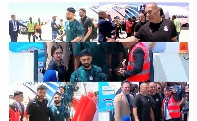 منتخب مصر يصل مطار العلمين وسط استقبال جماهيري حاشد