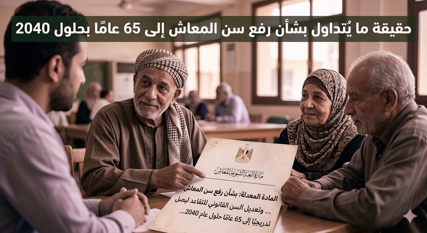 حقيقة ما يُتداول بشأن رفع سن المعاش إلى 65 عامًا بحلول 2040