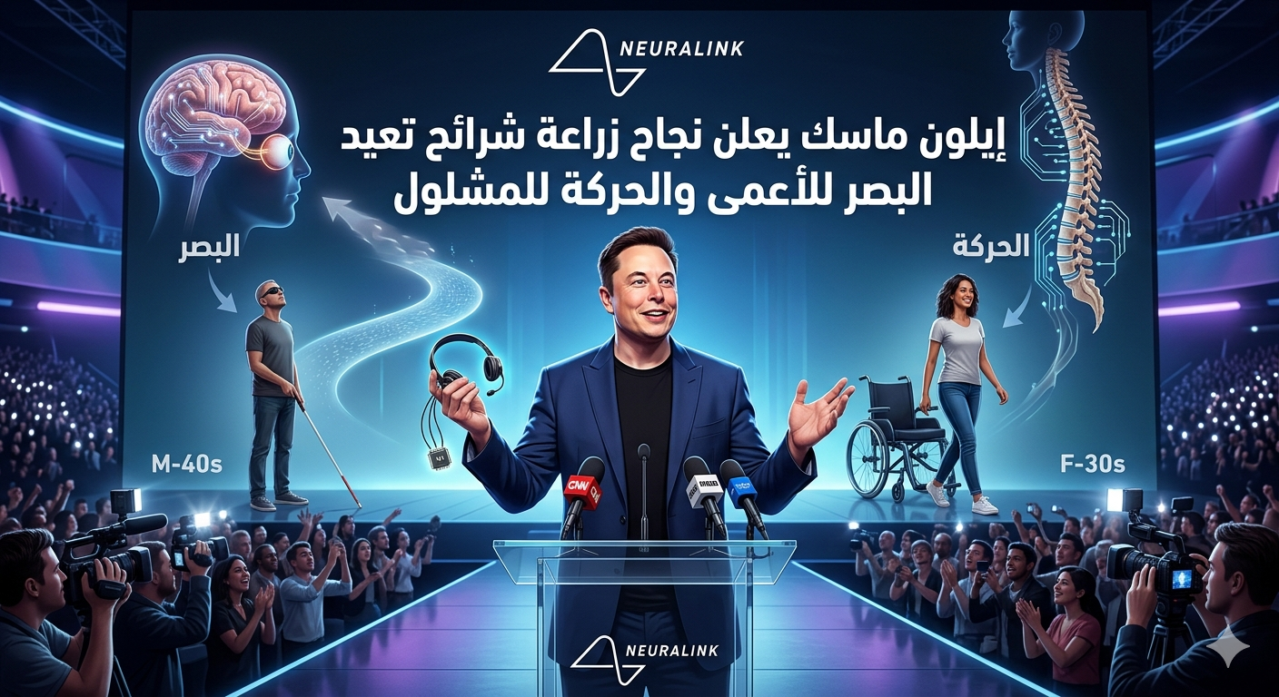 ماسك يعلن نجاح زراعة شرائح تعيد البصر للأعمى والحركة للمشلول