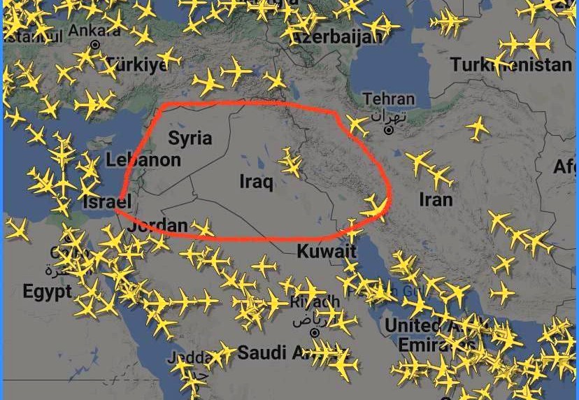 ازدحام المجال الجوي بالشرق الأوسط بعد تحويل مسارات الطيران